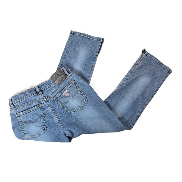 Vtg 90s/Y2K Guess U.S.A. High Rise Crop Ankle Slit Jeans sz 28 - Picture 1 of 15